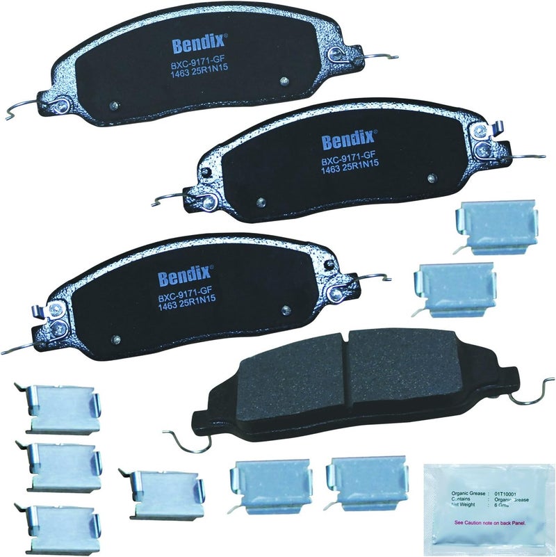Bendix بطانات الفرامل الأمامية السيراميكية Priority1 CFC1463 لفورد موستانج 2012-2011 - Image 1